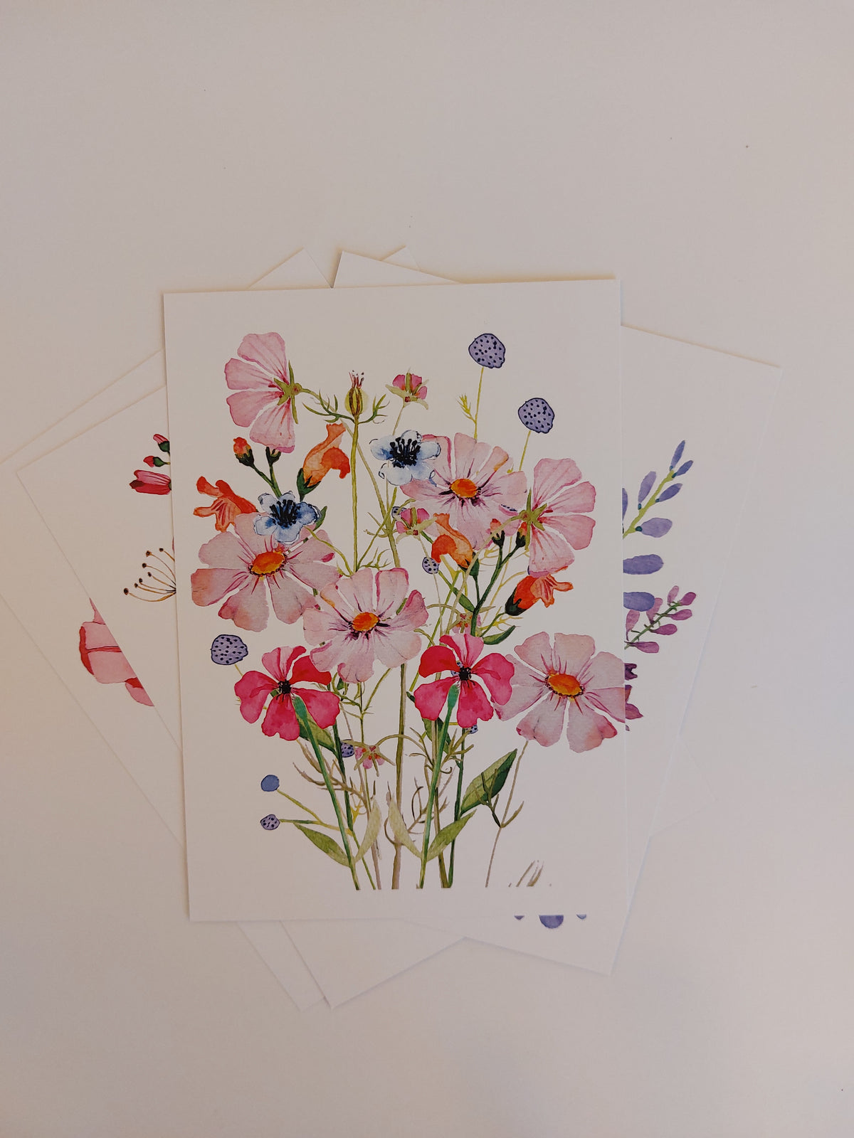 Ansichtkaart Plukboeket pastel