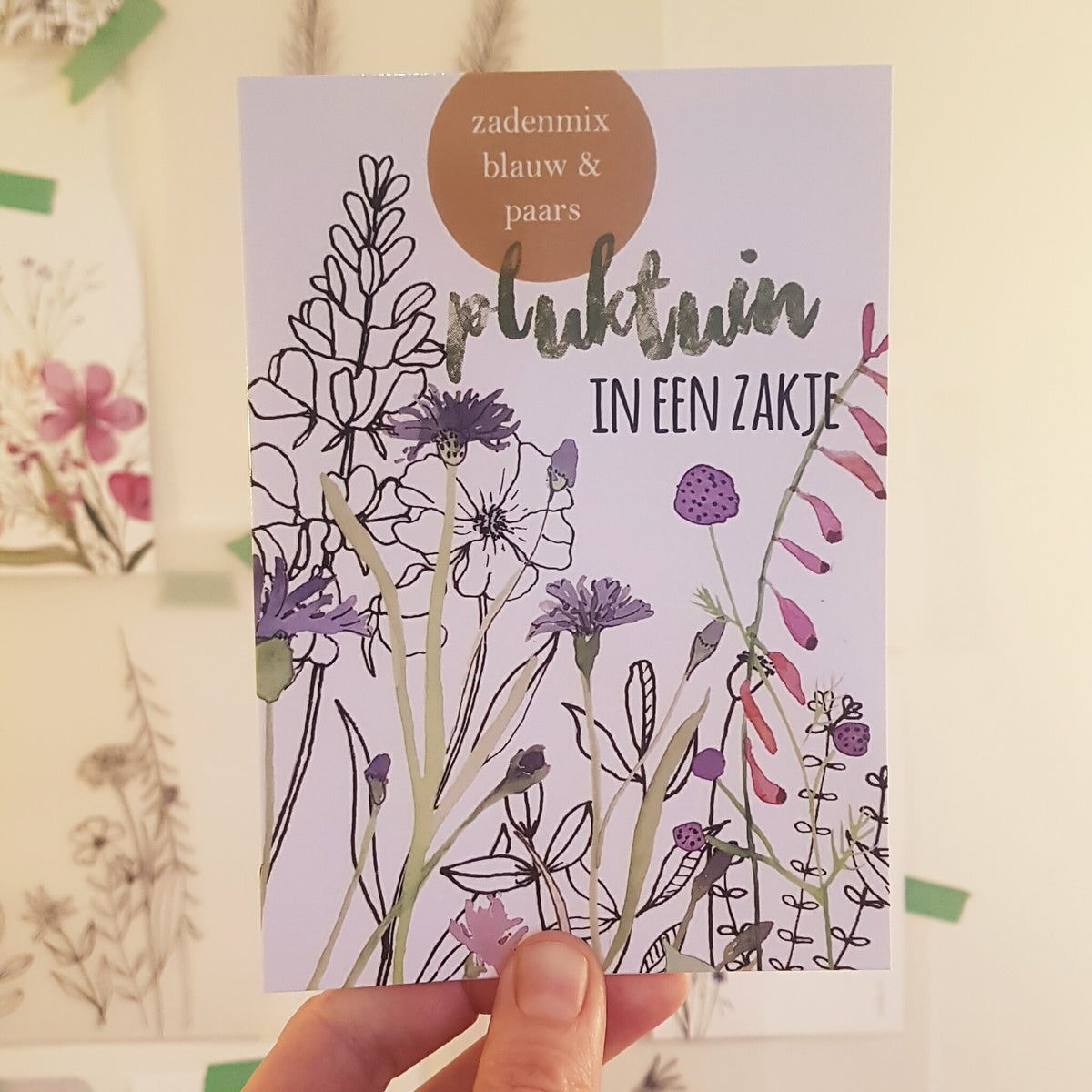 Zadenmix: Pluktuin in een zakje BLAUW PAARS - Bloemenzaad voor lang bloeiende bloemen